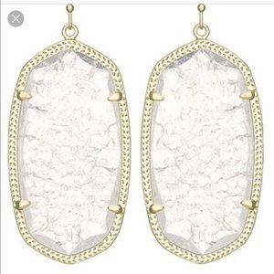 Kendra Scott clear crackle earrings. RARE